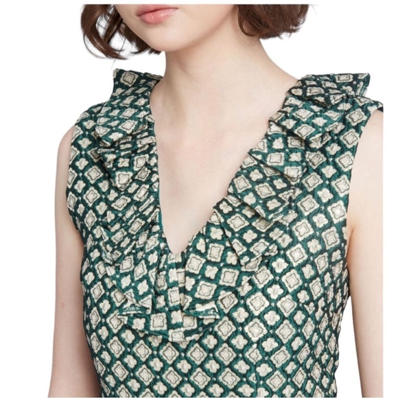 Modcloth X Anna Sui Collaboration Green & Gold Dress. New with tags. Size 14 - Picture 3 of 14